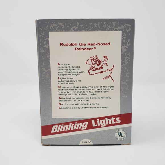 1989 Hallmark Rudolph The Red-Nosed Reindeer Blinking Light Magic Ornament - Picture 2 of 6